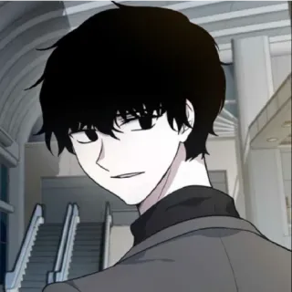 😁 165bf6a1 Estilo anime, Personagem, Cabelo preto, Terno, Homem telegram sticker