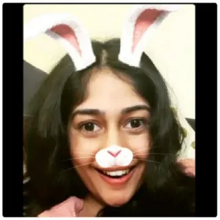 😁 b7be9285 Selfie, Wanita, Telinga kelinci, Kelinci, Filter, Wajah whatsapp sticker