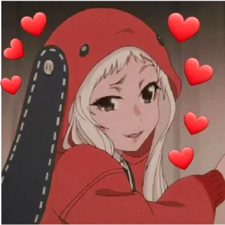 😁 5e764caf Anime, Meisje, Kawaii, Schattig, Harten telegram sticker