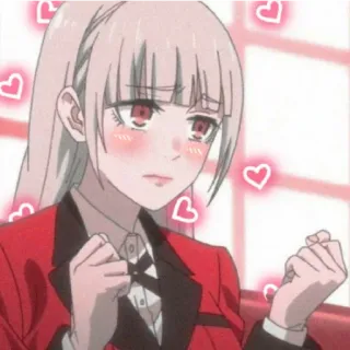 😁 f3af8ea7 anime, schattig, meisje, hartjes, blozen, kawaii telegram sticker