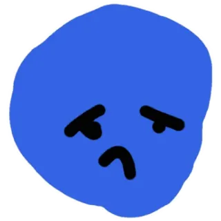 😁 1c4448e6 슬픈, 블롭, 파란색, 만화, 기분 telegram sticker