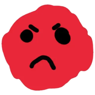 😁 ce768089 화난, 빨간색, 이모티콘, 얼굴, 표정 telegram sticker