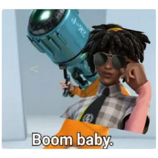 😁 3a6df6de Boom baby. videogame, overwatch, personagem, óculos de sol, boom, bebê whatsapp sticker