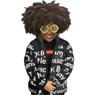 😁 e9922d2f Necessary pessoa, afro, jaqueta, supreme, óculos whatsapp sticker