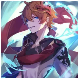 😁 c7eab32c Tartaglia Genshin Impact Anime, Personage, Genshin Impact, Tartaglia, Videogame, Rood haar, Blauwe ogen telegram sticker
