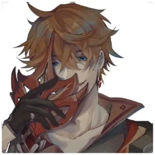 😁 edfc70d9 Tartaglia Genshin Impact Anime, Videogame, Personage, Masker, Tartaglia, Genshin Impact, Fanart telegram sticker