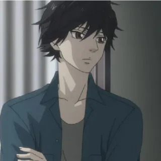 😁 5badd2cd Аниме, Мужчина, Персонаж, Портрет, Иллюстрация whatsapp sticker