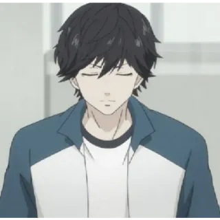 😁 86a58b05 Аниме, Парень, Персонаж, Мужской, Грустный, Закрытые глаза whatsapp sticker