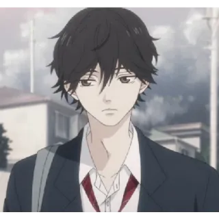 😁 c67bfb35 Аниме, Подросток, Парень, Школьная форма, Серьезный, Портрет whatsapp sticker