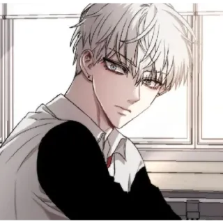 😁 cab221a1 Anime, Manga, Tóc trắng, Kẻ mắt, Đàn ông telegram sticker