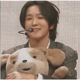 😁 a88b6176 사람, 개, 봉제인형, 미소, 인물사진, kpop telegram sticker