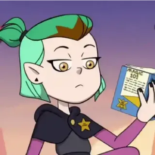 😁 2f8ef34e Amity Blight The Owl House 卡通, 女巫, 迪士尼, 魔法, 书 telegram sticker