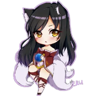 😁 5e45213e Ahri League of Legends Anime, Renard, Neko, Lol, League of Legends, Jeu, Fantasy, Ahri whatsapp sticker