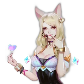 😁 a1939508 Ahri League of Legends Ahri, League of Legends, KDA, renard, anime, autocollant whatsapp sticker
