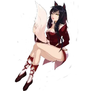 😁 ba500a37 Ahri League of Legends Ahri, League of Legends, renard, jeu vidéo, personnage, anime whatsapp sticker