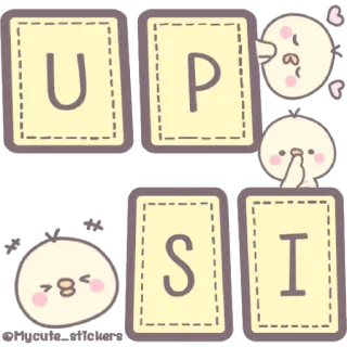 😁 3cbb3f14 UPSI süß, küken, alphabet, kawaii, buchstabe telegram sticker