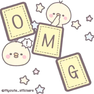 😁 81bd44fa OMG süß, Küken, OMG, Sterne, Stinkefinger telegram sticker