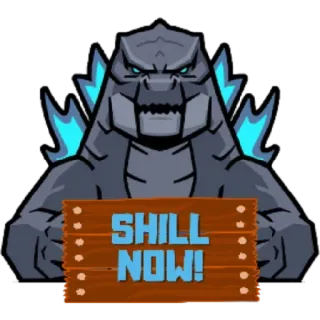 😁 0f8c3e37 Godzilla SHILL NOW! Годзилла, монстр, кайдзю, фильм, рептилия, ящер whatsapp sticker