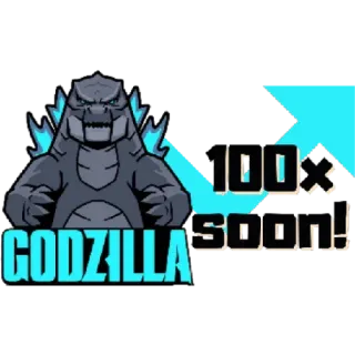 😁 f75a78aa Godzilla 100% SOON! GODZILLA Годзилла, Кайдзю, Монстр, Скоро, 100 процентов, Хайп whatsapp sticker