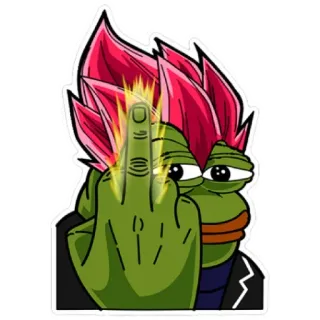 😁 4bfdab4e Pepe the Frog пепе, лягушка, средний палец, оскорбительный, мем whatsapp sticker