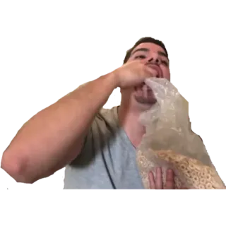⚪️ 171cb614 comiendo, cereal, comida, snack, hombre telegram sticker
