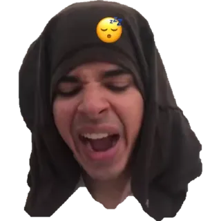 ⚪️ d2bb5cd0 persona, cara, grito, capucha, emoji, dormido telegram sticker
