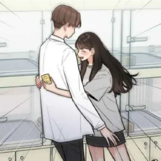 😁 9cf7e05b stel, knuffel, liefde, cartoon, anime telegram sticker