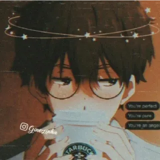 😁 635b7d71 You're perfect You're pure You're an angel Anime, Fofo, Estético, Café, Arte, Desenho animado telegram sticker