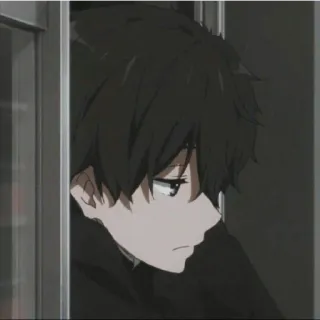 😁 c404ffdf Anime, Menino, Triste, Retrato, Emo telegram sticker