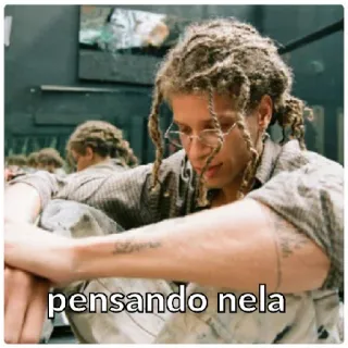 😁 3459df5e pensando nela denken, porträt, mann, dreadlocks, melancholie, nachdenklich, besinnlich telegram sticker