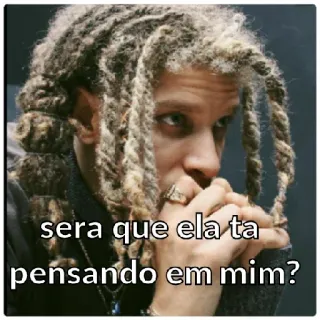 😁 79cf5b3c sera que ela ta pensando em mim? Mann, Dreadlocks, Denken, Nachdenken, Frage telegram sticker