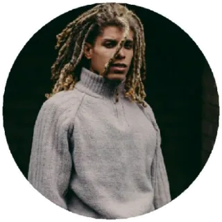 😁 98387842 Mann, Dreadlocks, Pullover, Porträt, Mode telegram sticker
