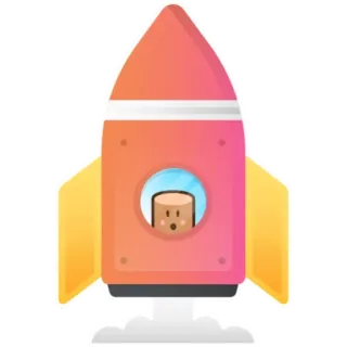 ⚪️ 1c94ddc8 ракета, космос, космический корабль, путешествие, мультфильм, запуск telegram sticker