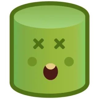 ⚪️ b8473198 мультфильм, персонаж, зеленый, цилиндр, мертвый, глаза крестики telegram sticker