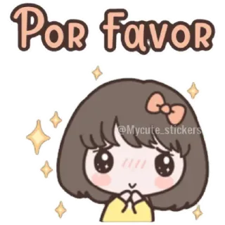 😁 e0c5eea2 Por favor lindo, chica, por favor, kawaii, pegatina, petición, brillos, dibujos animados telegram sticker