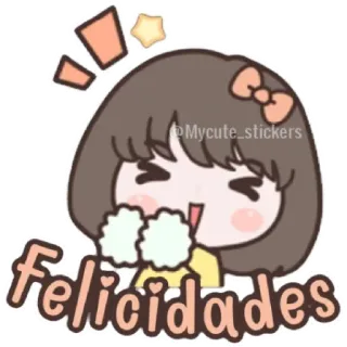 😁 fa3a0774 Felicidades felicitaciones, lindo, chica, celebración, kawaii, anime telegram sticker