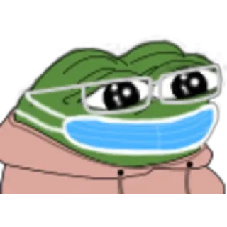 😁 189fdf89 Pepe the Frog pepe, frog, mask, glasses, nerd, twitch, emotes telegram sticker