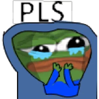 😁 ac9eceaf Pepe the Frog PLS pepe, frog, meme, cry, pls telegram sticker