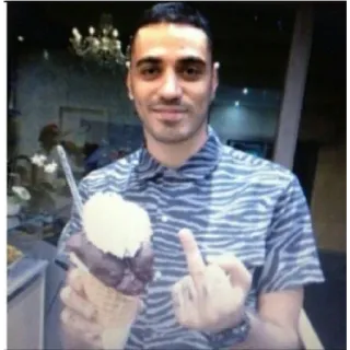 😁 de573b0b helado, dedo corazón, gesto ofensivo telegram sticker