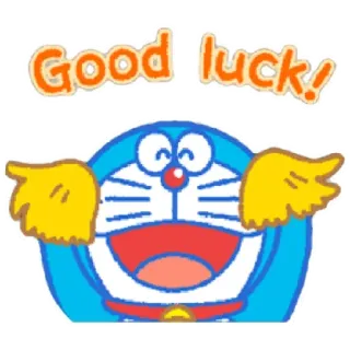 😁 408106c0 Doraemon Good luck! Doraemon, anime, good luck, cartoon, mascot, character, blue, japan whatsapp sticker
