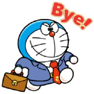 😁 43c01a8d Doraemon Bye! doraemon, anime, cat, robot, goodbye, bye, cartoon whatsapp sticker