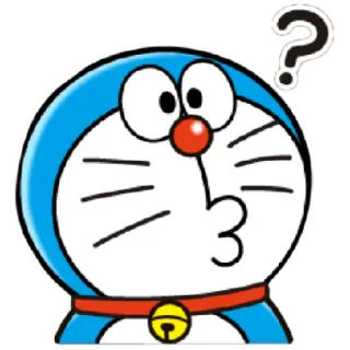 😁 957e8043 Doraemon doraemon, cartoon, anime, question mark, cat, cute whatsapp sticker