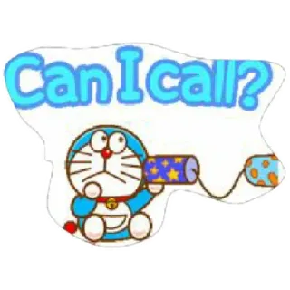😁 a2c258a2 Doraemon Can I call? doraemon, cartoon, anime, manga, call, communication, phone whatsapp sticker