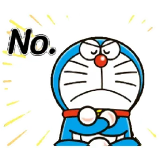😁 fc77733b Doraemon No. doraemon, no, anime, cartoon, angry, denial, reject whatsapp sticker
