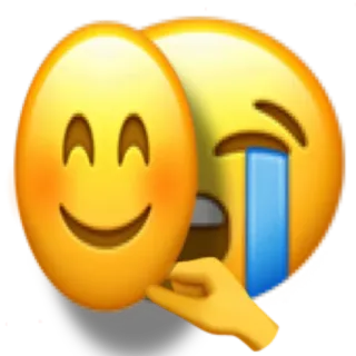 😊 036e631d 이모지, 슬픈, 행복한, 마스크, 감정적인, 얼굴 telegram sticker