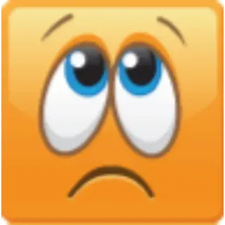 🙁 cc73d0f9 Emoji, Traurig, Nach oben schauen, Orange, Cartoon whatsapp sticker