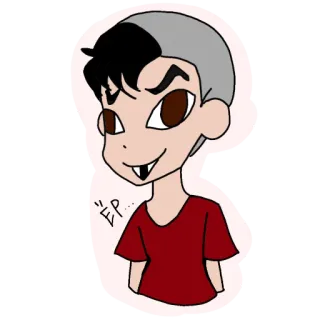 😲 1e809680 Ep... Hoạt hình, Ma cà rồng, Răng nanh, Con trai, Nhân vật telegram sticker