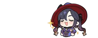 🌟 a56cd764 Mona Genshin Impact 莫娜, 原神, Q版, 动漫, 游戏 telegram sticker