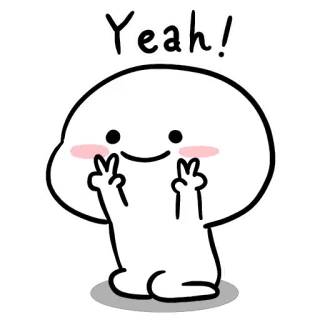 ✌️ 112c13c7 Yeah! süß, frieden, ja, glücklich, cartoon, kawaii whatsapp sticker