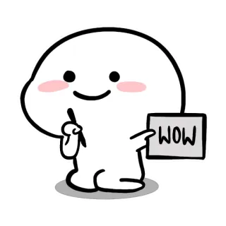 🤨 7fab925a WOW Cartoon, Fröhlich, Niedlich, Schreiben, Wow whatsapp sticker